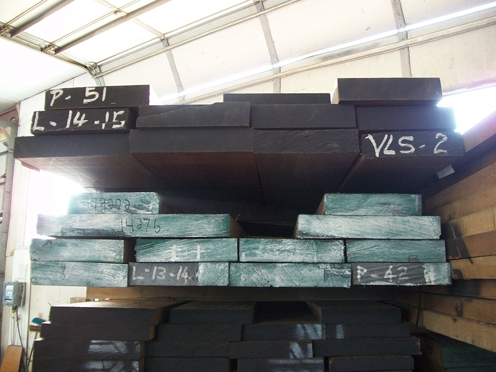 Marine lumber stack — mahogany